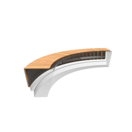 Bordure de banc en bois dur 2843 x 872 x 358 mm - Revert Seat | Bordure de banc