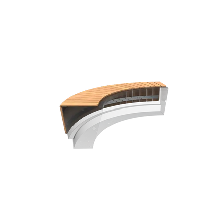 Bordure de banc en bois dur 2131 x 724 x 358 mm - Revert Seat | Bordure de banc