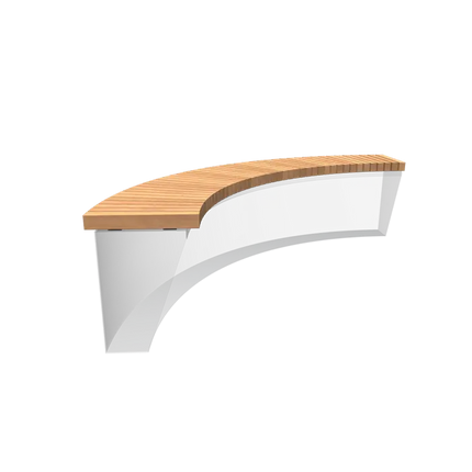 Bordure de banc en bois dur 2000 x 2000 x 72 mm - Banc droit | Banc à bordure