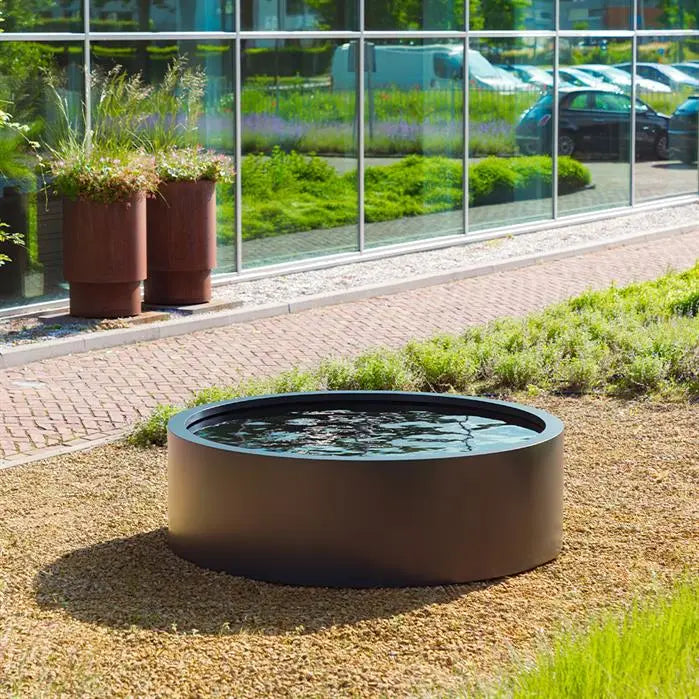 Bassin rond en acier Corten 150 x 40 cm