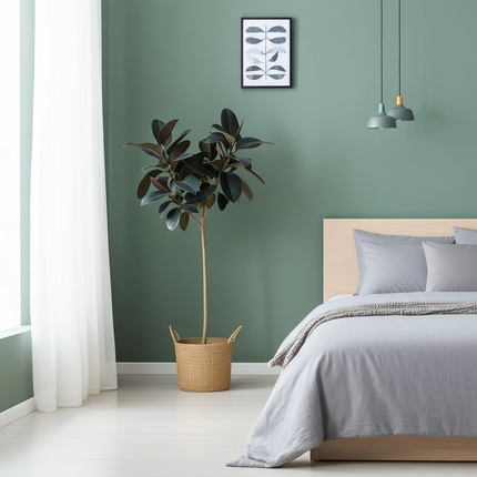 Ficus Elastica Abidjan op stam - ↕120-130cm