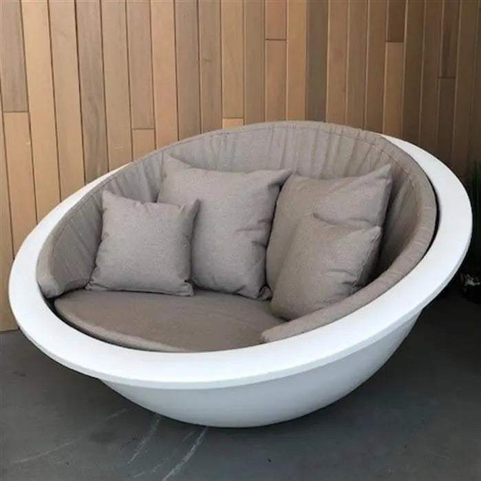 Loungestoel Buiten Wit 140 x 70 cm - Polyester