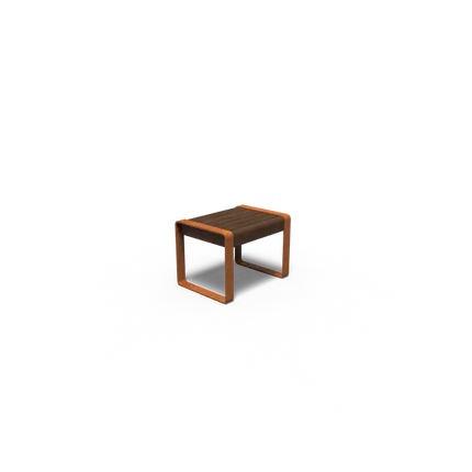 Corten stålbænk 60 x 44 x 43 cm - Bambus