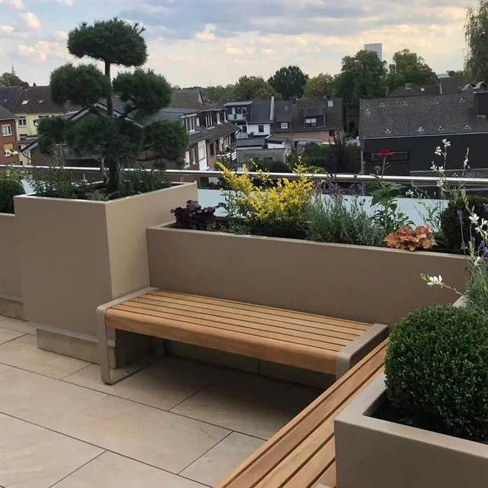 Tuinbank Gecoat Staal 150x44x43 cm - Garapa Hardhout