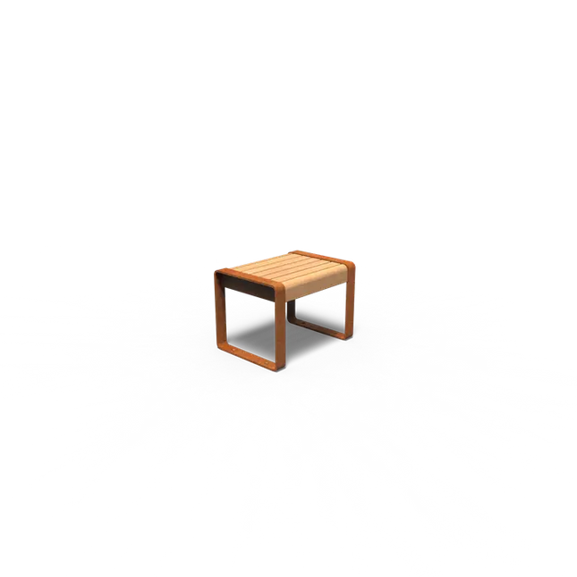 Cortenstaal Bankje 60 x 44 x 43 cm - Garapa Hardhout