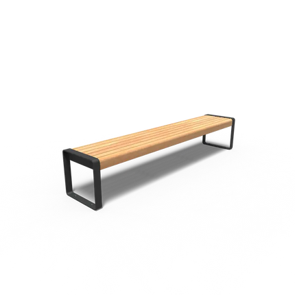 Garden Bench Coated Steel 230 x 44 x 43 cm - Garapa Hardwood