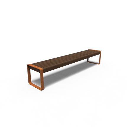 Corten stålbænk 230 x 44 x 43 cm - Bambus