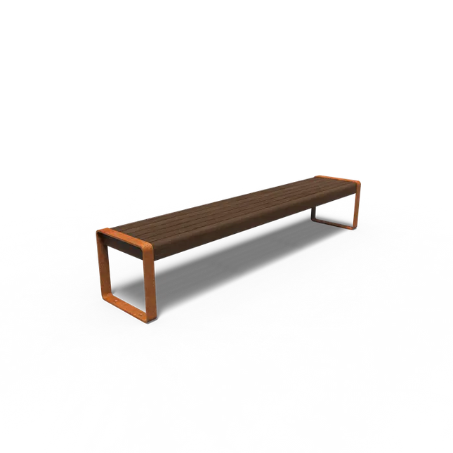 Cortenstaal Bank 230 x 44 x 43 cm - Bamboe