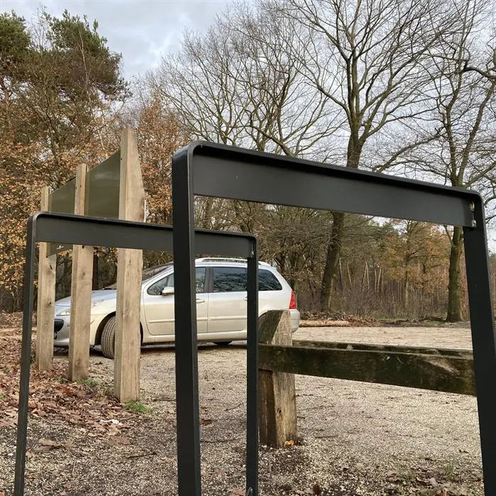 Cortenstaal Fietsaanleunbeugel 740 x 150 x 1056 mm - Fietsnietje