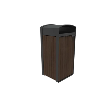 Poubelle en acier revêtu 545 x 550 x 1150 mm - Bambou