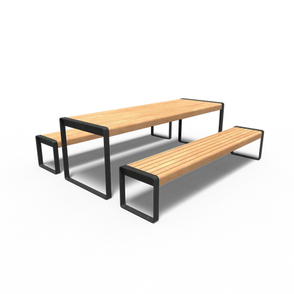 Picknick Set Gecoat Staal 230x207x75 cm - Garapa Hardhout