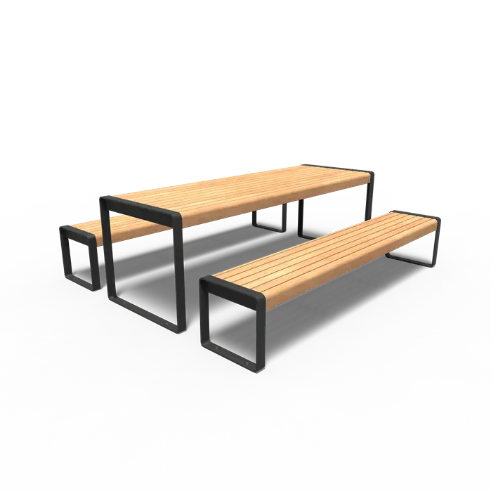 Picknick Set Gecoat Staal 230x207x75 cm - Garapa Hardhout