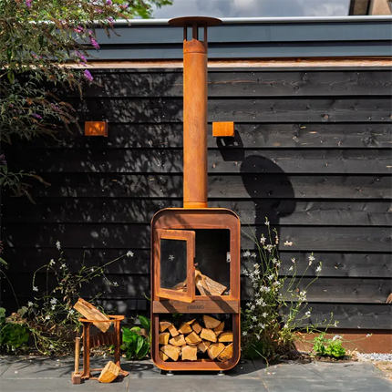 Cortenstaal Buitenhaard 55x40x100 cm - Tuinhaard