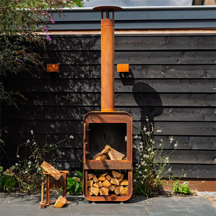 Cortenstaal Buitenhaard 55x40x100 cm - Tuinhaard