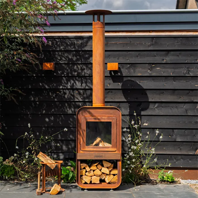 Cortenstaal Buitenhaard 55x40x100 cm - Tuinhaard
