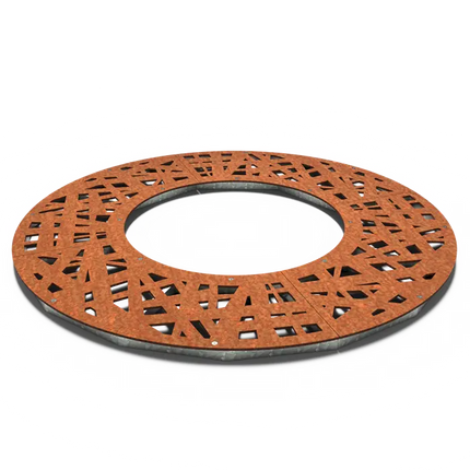 Grille d'arbre ronde en acier Corten 1950 x 10 mm