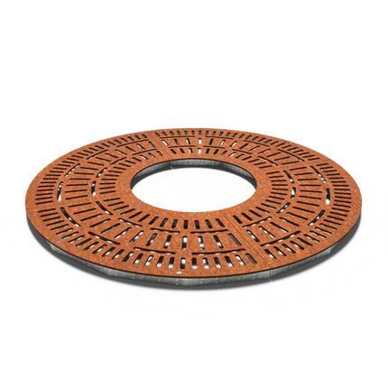 Grille d'arbre ronde en acier Corten 1800 x 10 mm