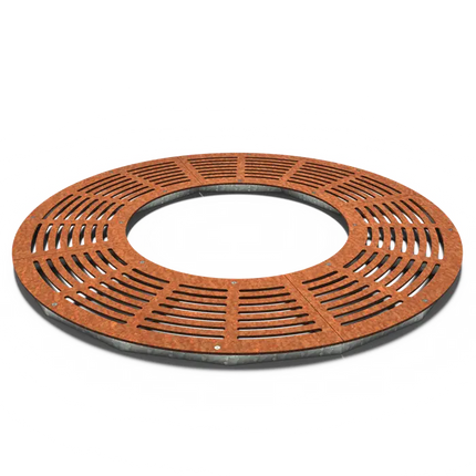 Grille d'arbre ronde en acier Corten 1950 x 10 mm