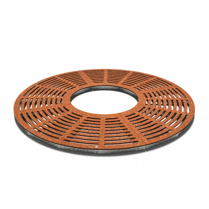Grille d'arbre ronde en acier Corten 1800 x 10 mm