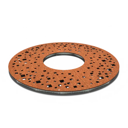 Grille d'arbre ronde en acier Corten 1800 x 10 mm