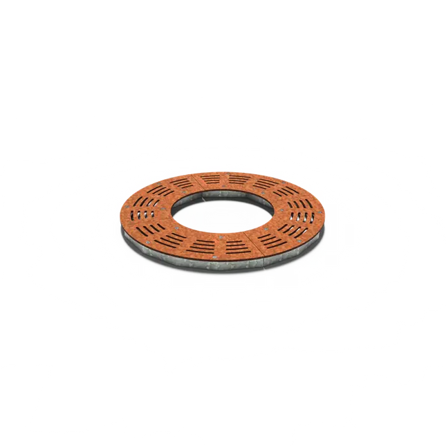 Griglia per alberi rotonda in acciaio Corten 980 x 10 mm