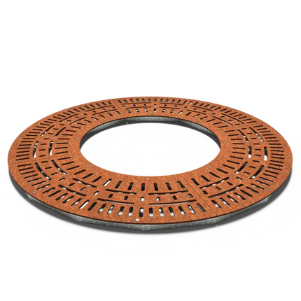 Grille d'arbre ronde en acier Corten 1950 x 10 mm
