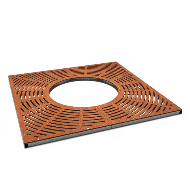 Cortenstaal Boomrooster Vierkant 1950 x 1950 x 10 mm