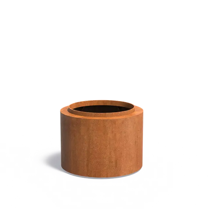 Jardinière ronde en acier Corten 80 x 60 cm - Avec bordure