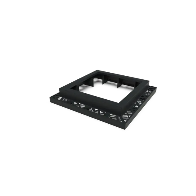 Træspejl Aluminium Firkantet 980 mm