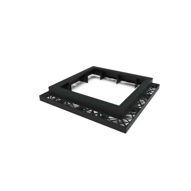 Træspejl Aluminium Firkantet 1200 mm