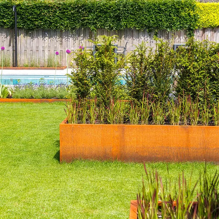 Cortenstaal Plantenbak L-Vorm 100 x 100 x 80 cm