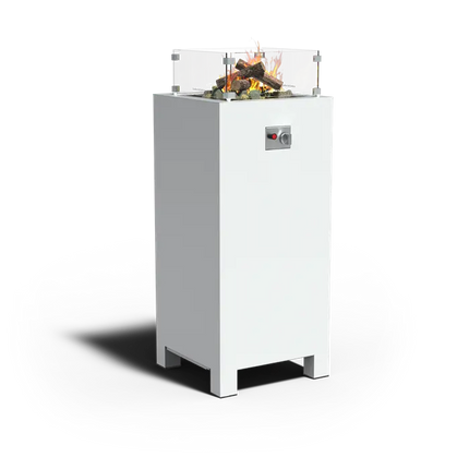Mesa de fuego para exteriores de 55 x 55 x 120 cm - Chimenea de jardín | Chimenea de exterior