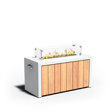 Mesa de fuego para exteriores 112,9 x 52,5 x 60 cm - Chimenea de jardín | Chimenea de exterior