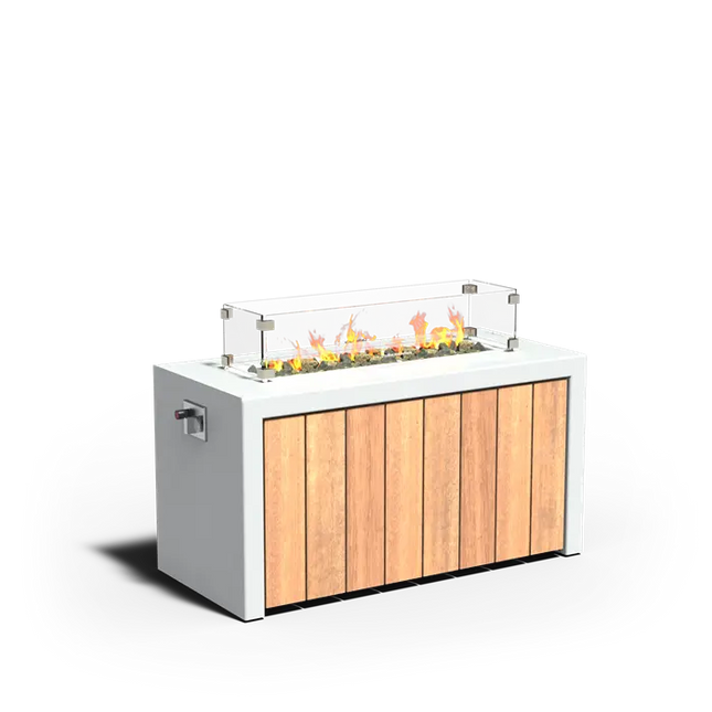 Mesa de fuego para exteriores 112,9 x 52,5 x 60 cm - Chimenea de jardín | Chimenea de exterior