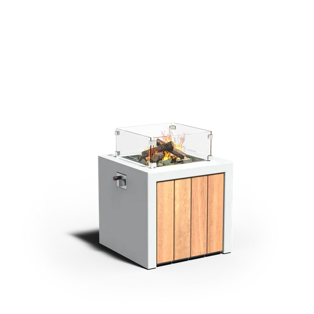 Mesa de fuego para exteriores de 62,9 x 62,9 x 60 cm - Chimenea de jardín | Chimenea de exterior