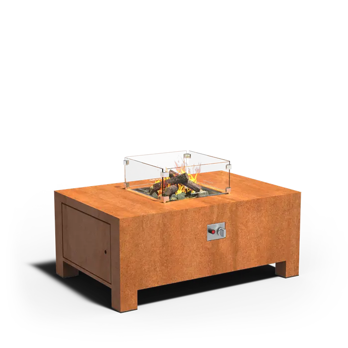 yaccu campingtisch 120x80 Außenkamin - Außenofen aus Cortenstahl, 120 x 80 x 50 cm