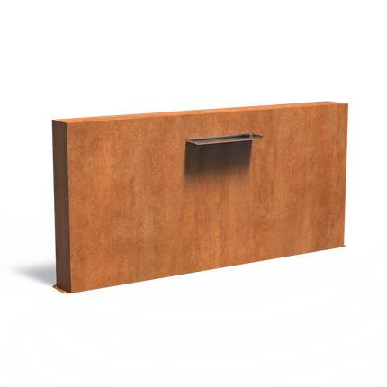 Cascade en acier Corten 250 x 25 x 120 cm - mur de bassin