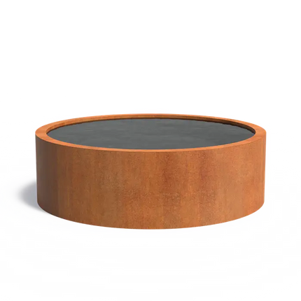 Bassin rond en acier Corten 200 x 60 cm
