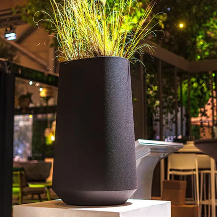 Jardinière ronde en acier Corten 100 x 70 cm - Avec socle