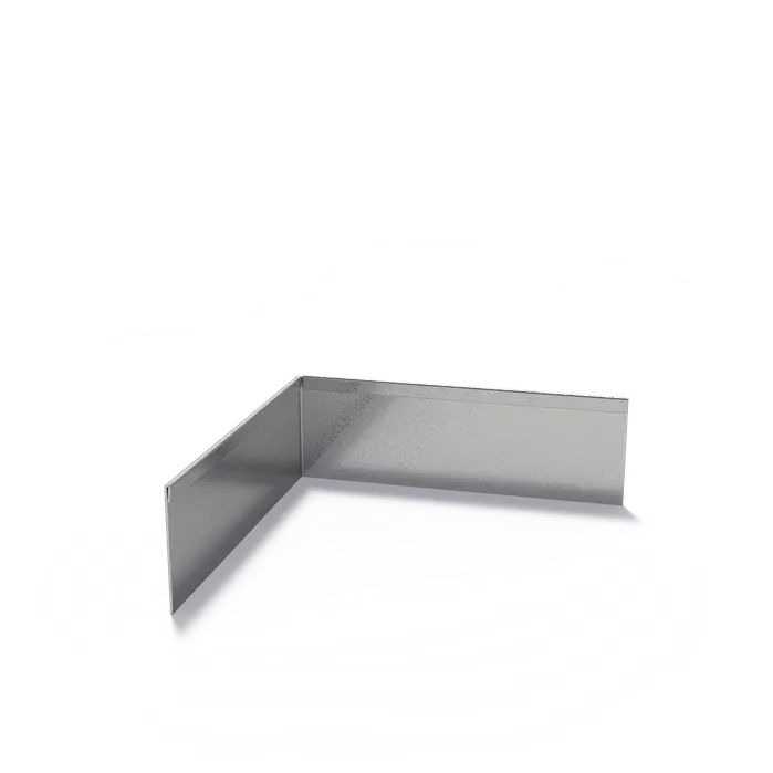 Stalen Borderrand Hoek met geplette bovenrand 300 x 2 x 100 mm - Buitenbocht
