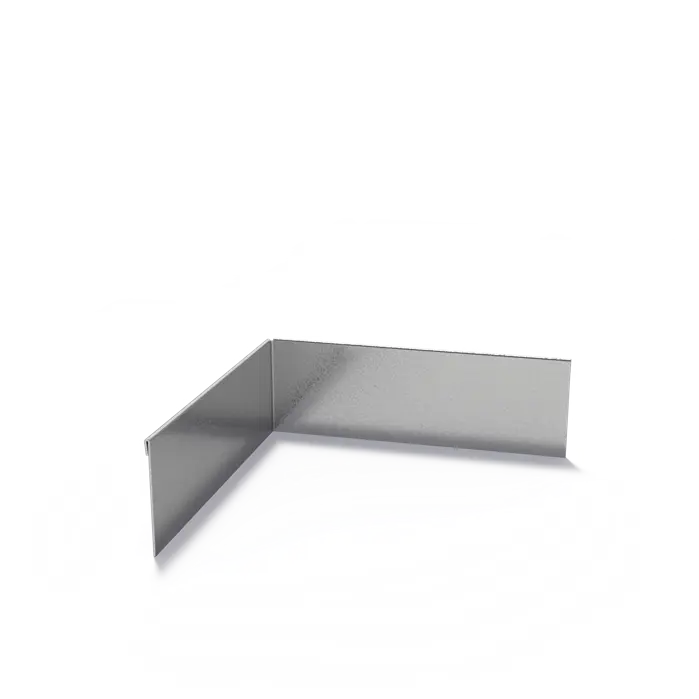 Angolo smussato in acciaio con bordo superiore appiattito 300 x 2 x 100 mm - Curva interna