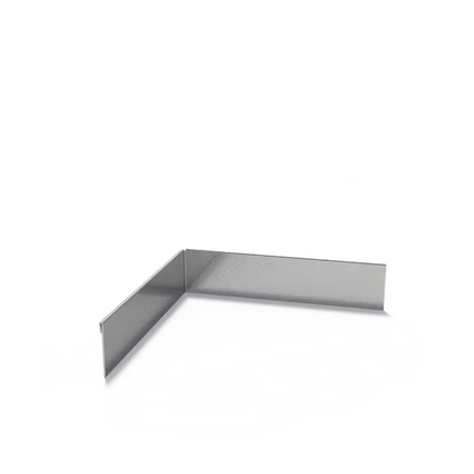 Angolo smussato in acciaio con bordo superiore appiattito 300 x 2 x 70 mm - Curva interna