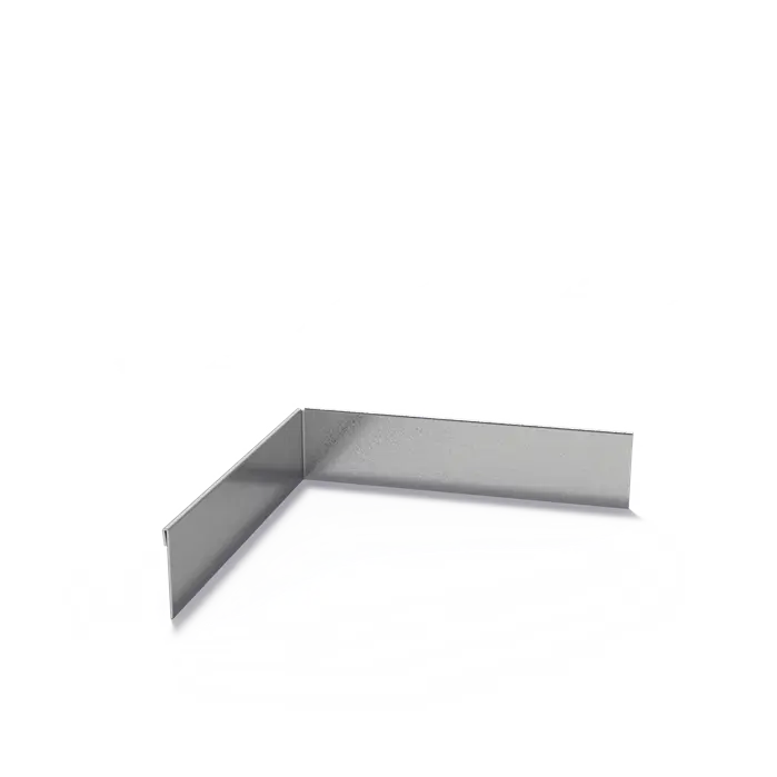 Angolo smussato in acciaio con bordo superiore appiattito 300 x 2 x 70 mm - Curva interna