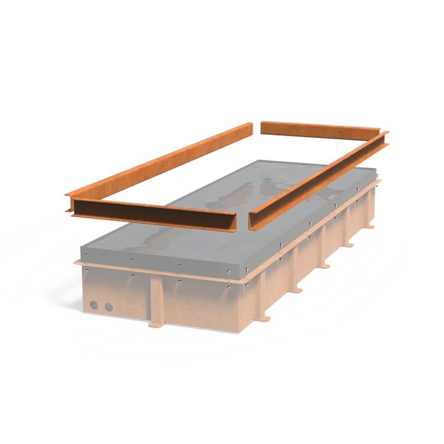 Cortenstaal Spiegelvijver U-Profiel 3990 x 45 x 105 mm