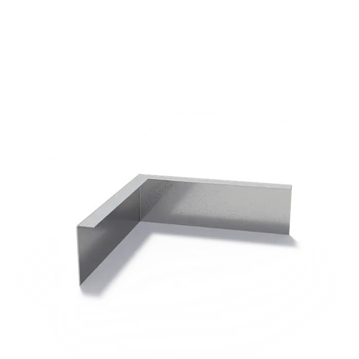Stalen Borderrand Hoek met gezette bovenrand 300 x 2 x 100 mm - Buitenbocht