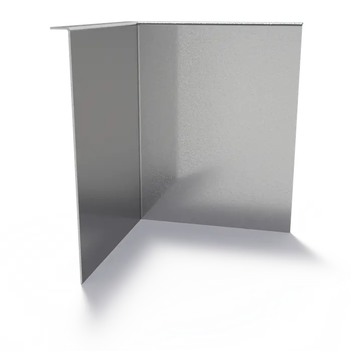 Stalen Borderrand Hoek met gezette bovenrand 300 x 3 x 390 mm - Binnenbocht