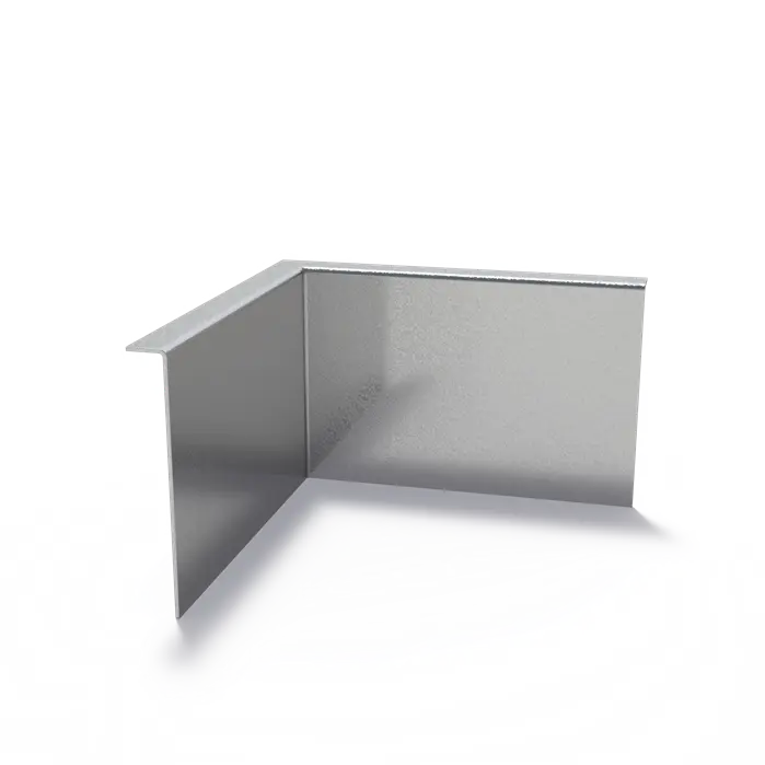 Stalen Borderrand Hoek met gezette bovenrand 300 x 2 x 200 mm - Binnenbocht