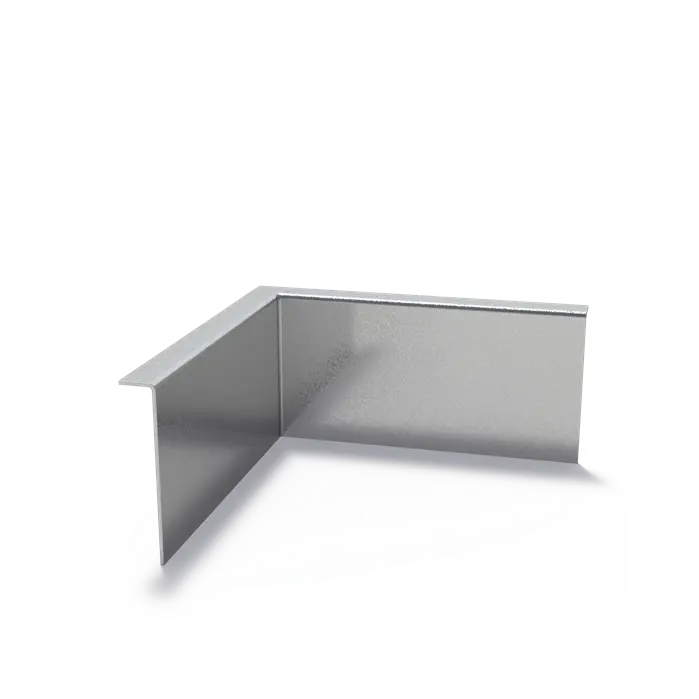 Stalen Borderrand Hoek met gezette bovenrand 300 x 2 x 150 mm - Binnenbocht