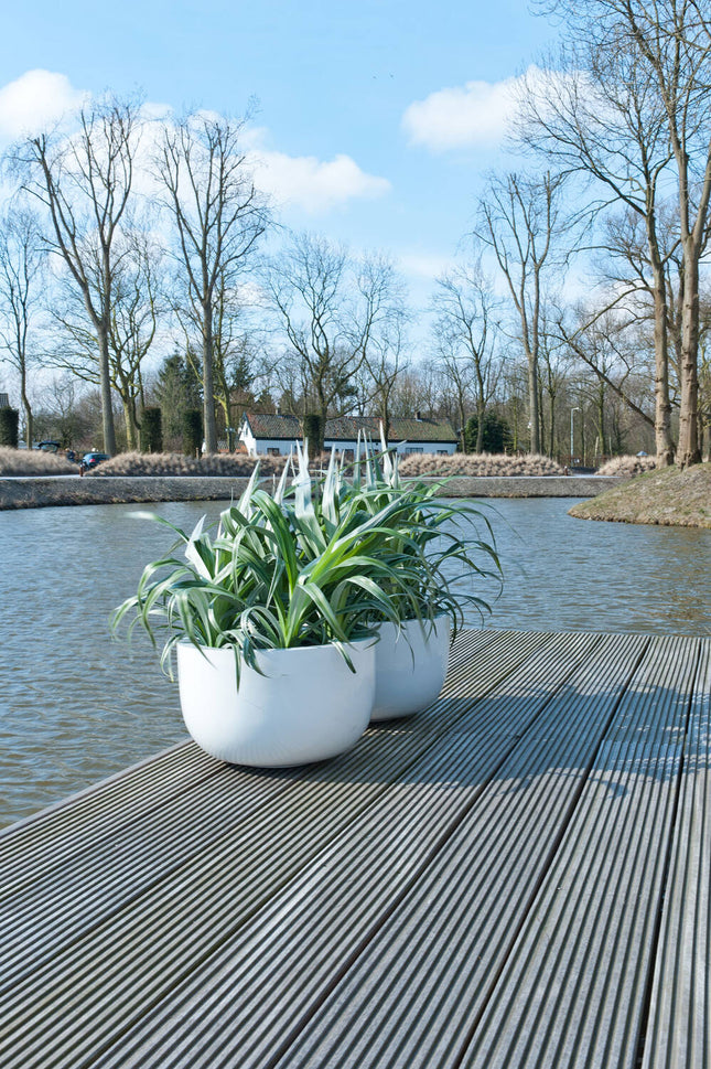 Pottery Pots Sunny L, Glossy White Ø35 cm