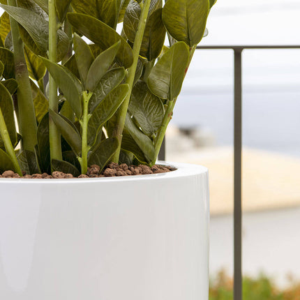 Pottery Pots Dax L, Glossy White Ø33 cm